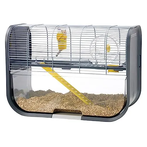 Savic Geneva Moderner Hamsterkäfig, Grau - Käfige & Laufställe für Kleintiere: Zweistöckiger Hamsterkäfig mit modernem Design, inklusive hochwertigem Zubehör und einfachem Zugang für optimale Tierpflege.