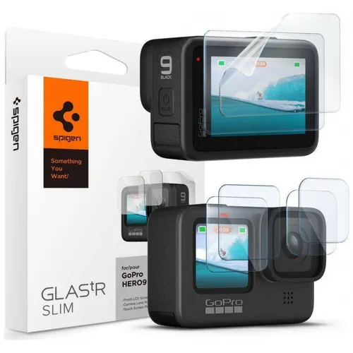 Spigen GlasTR Slim + Film 2-Set - Zestaw szkieł i folii do GoPro Hero 12 / 11 / 10 / 9 (2 zestawy) (Hero 9, Hero 11, Hero 10, Hero 12) (AGL03045)
