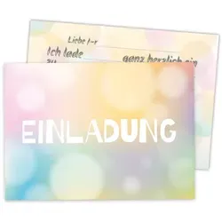 LIMONIA Einladungskarten zum Geburtstag Einladungen Karten Pastell Farbverlauf Erwachsene, Einladungskarten Luftballons Pastell Einladung