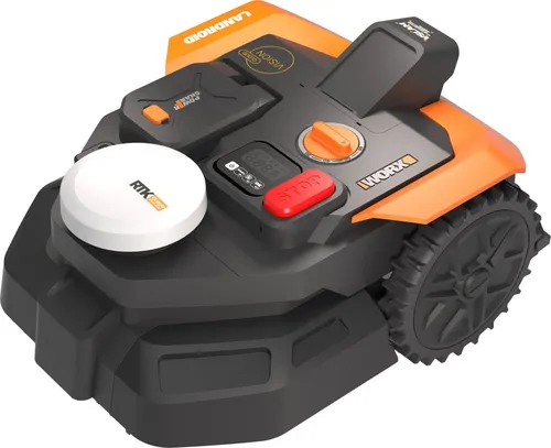 Worx Rasenmähroboter WR303E für bis zu 300 m² - Intelligenter Mähroboter mit KI-Hinderniserkennung und App-Steuerung, ideal für eine mühelose Rasenpflege ohne Begrenzungskabel.
