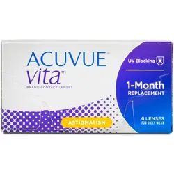 Acuvue Vita für Astigmatismus (6er Pack) - Monatslinsen für eine klare Sicht bei Hornhautverkrümmung. Genießen Sie den ganzen Monat über herausragenden Tragekomfort und zuverlässige Qualität.