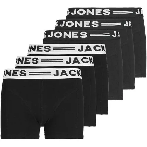JACK AND JONES Jungen Boxershorts, 6er Pack - SENSE TRUNKS, Baumwoll-Stretch - Weiche Boxershorts aus Baumwoll-Stretch mit Logobund für Jungen. Im praktischen 6er Pack erhältlich. Ideal für den täglichen Komfort und trendigen Look. Entdecke hochwertige Sportartikel und Bekleidung bei INTERSPORT.