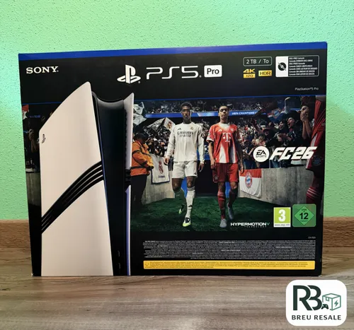 Sony PlayStation 5 Pro (PS5 Pro) EA Sports FC 26 - Konsolen mit 2 TB Speicher, 4K Auflösung und Wi-Fi-Fähigkeit für ein ultimatives Gaming-Erlebnis ohne Regionalcode.