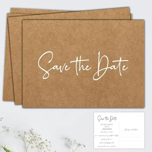 Eummelchen 25 Save the Date Karten zur Hochzeit Einladungskarten Geburtstag Einladung Ankündigung Taufe Silberhochzeit Jugendweihe Jubiläum Partyeinladung