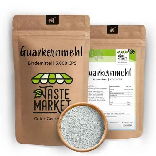 Guarkernmehl 100 g 5000 CPS Bindekraft Guar Gum E412 Natürliches Verdickungsmittel Vegan Glutenfrei Bindemittel Taste Market
