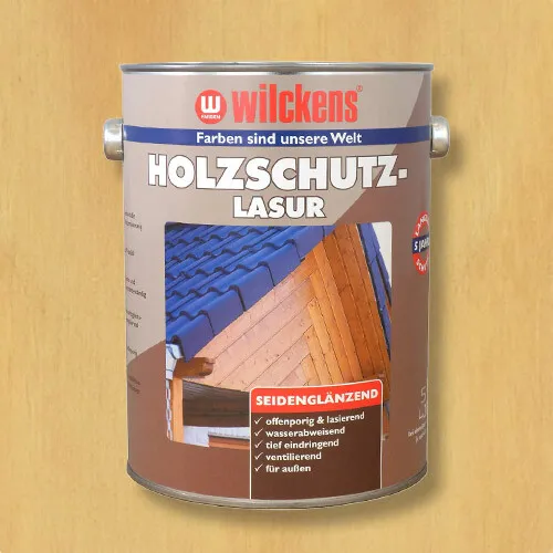 Holzschutzlasur Kiefer 5l - Wilckens - Holzlasur für Außen, schützt effektiv vor Witterungseinflüssen und verleiht einen seidenglänzenden Look. Ideal für langlebige Holzpflege.