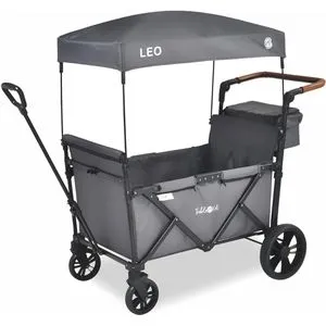 FableKids Bollerwagen Leo X2 Lite, faltbar, 80kg Traglast, 113 x 68 x 130cm (L/B/H), grau