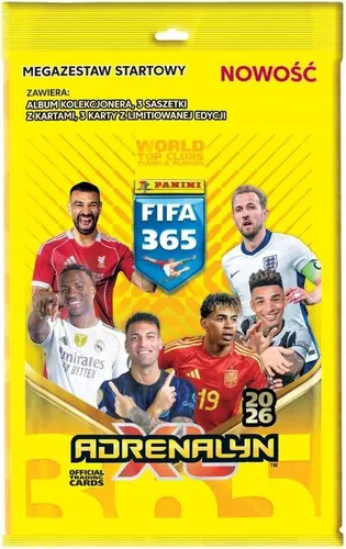Panini Megapack FIFA 365 Adrenalyn XL 2026 - Sammelkarten für Fußballfans mit 18 Karten, darunter limitierte Ausgaben und Autogramme. Perfekter Einstieg in die Welt des Sammelns!