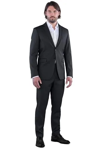 SANDER STELLAN Herren Anzug Slim-Fit 2-teilig - Eleganter 2-teiliger Herrenanzug mit modernem Slim-Fit Schnitt. Hochwertige Verarbeitung und stilvolles Design machen ihn ideal für den Business-Alltag. Inklusive Kleiderbügel und Kleidersack für optimale Aufbewahrung.