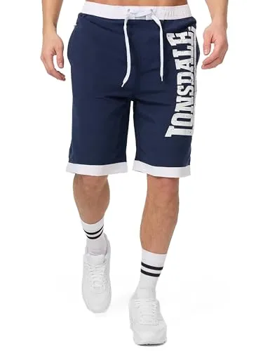 Lonsdale London Clennel Männer Badeshort blau XL - Badeshorts für Herren mit normalem Schnitt, aus 100% Polyester für hohe Langlebigkeit und perfekten Tragekomfort – ideal für Strand und Freizeit!