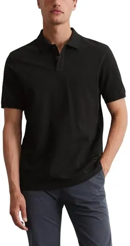 Marc O'Polo Herren Kurzarm-Poloshirt aus Bio-Baumwolle, Schwarz, M - Poloshirts für Herren aus 100% Bio-Baumwolle, mit hohem Tragekomfort und eleganter Piqué-Struktur – ideal für jeden Anlass.