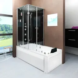 Whirlpool Dusche Kombination K05-R00-WP - Duschtempel 90x180 cm in Schwarz - Dampfduschen: 3-in-1 Duschsystem mit Regendusche, Massagedüsen und hochwertigem Sanitäracryl für ein luxuriöses Duscherlebnis.