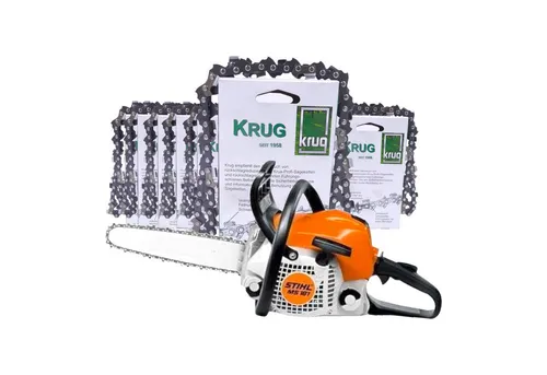 Fritz Krug Benzin-Kettensäge Set: Stihl MS 182 Motorsäge + 50 Profi C Sägeketten (30 cm)
