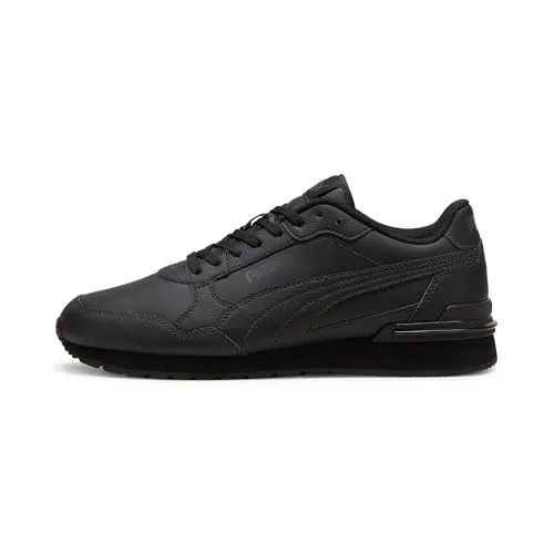 PUMA ST RUNNER V4 L Sneaker schwarz 41 EU - sportlicher Herren Sneaker in PUMA Black-Shadow Gray, aus hochwertigem Leder und mit rutschfester Gummisohle