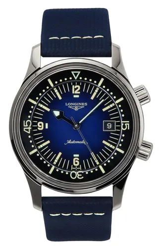 Longines Legend Automatik Taucheruhr L3.774.4.90.2 - 300m Wasserdicht - Armbanduhren: Hochwertige Herrenuhr mit 300m Wasserdichtigkeit, Saphirglas und edlem Lederarmband für stilvolle Abenteurer.