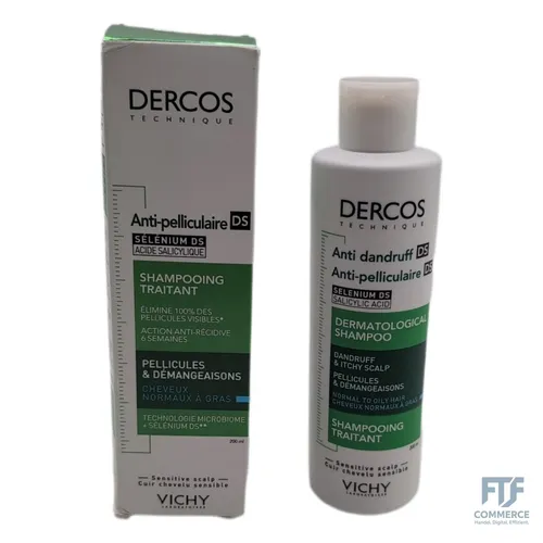 Vichy Dercos Anti-Schuppen Shampoo für fettige Kopfhaut - Spezialshampoo gegen hartnäckige Schuppen, beruhigt die Kopfhaut und pflegt das Haar mit Selenium DS und Cohesyl für ein gesundes Gleichgewicht.