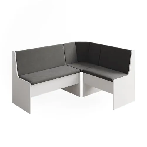 Vicco Esszimmer-Eckbank Ramon, Weiß, 150 x 51 cm mit Stauraum - Die elegante Vicco Eckbank Ramon bringt modernen Stil in Ihr Esszimmer. Mit praktischem Stauraum für Kissen und Decken und robustem Design ist sie ideal für den täglichen Einsatz.