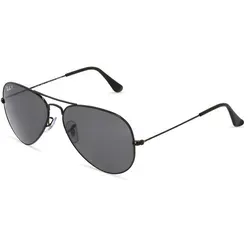 Ray-Ban RB 3025 AVIATOR LARGE METAL Unisex-Sonnenbrille - Sportbrillen mit stilvollem Metall-Gestell in Schwarz und polarisierenden Mineralgläsern für optimalen Schutz und perfekten Tragekomfort.