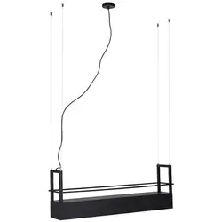 Qazqa - Industrie I Vintage I Industrie I Vintage I Hängelampe I Pendellampe I Pendelleuchte schwarz mit Gestell 4-flammig GU10 - Cage Rack I Wohnzimmer I Schlafzimmer - Stahl Länglich - LED geeignet