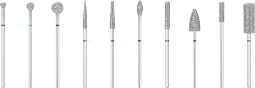 Diamantschneider-Set, 10-teilig.