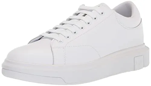 Armani Exchange Herren Actionleather Sneaker - Op White, 45 EU - Herren-Sneaker mit stylischem Sidelogo, aus hochwertigem Leder und synthetischem Obermaterial für optimalen Tragekomfort und modernes Design.