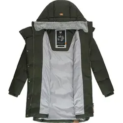 Ragwear Damen Wintermantel Pavla Intl Dark Olive - L - Funktionsjacken: Stylischer, veganer Winterparka mit atmungsaktivem und wasserdichtem Material, ideal für kalte Tage.