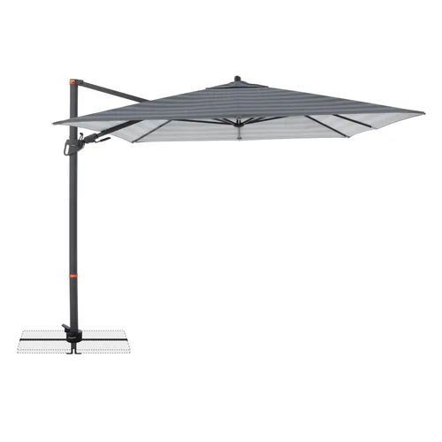 Doppler Pendelschirm myZone AX 320 cm x 240 cm Blockstreifen Blau-Grau 8-teilig