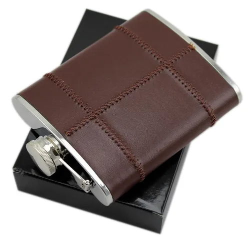 Haller Flachmann 81177 Leder braun 170 ccm Taschenflasche für unterwegs NEU