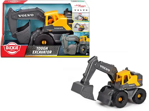 Dickie Toys Real Construction Volvo Tough Excavator - Langlebiges Spielzeug-Auto für Kinder ab 3 Jahren. Ideal für kreative Bauprojekte und fantasievolles Spielvergnügen.