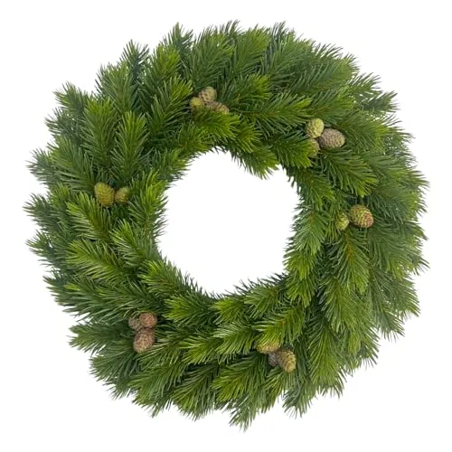 Künstlicher Tannenkranz mit Zapfen Ø 40 cm – Winterdeko für Weihnachten - Hochwertiger künstlicher Tannenkranz Ø 40 cm, ideal als Adventskranz. Mit realistisch gestalteten Tannenzweigen und Zapfen. Vielseitig dekorierbar für festliche Anlässe – pflegeleicht und wiederverwendbar.