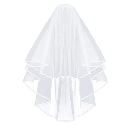 nuluxi Elegent Braut Brautschleier Bridal Hochzeit Weiß Schleier mit Kamm Henne Kurzer Schleier für Haltbare Weiche Tüll Sehr Schön und Attraktiv Ein Muss Accessoire Hochzeitskleid Party