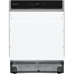 Telefunken teilintegrierbarer Geschirrspüler GET6012DI, 12 l, 12 Maßgedecke, Einbau Spülmaschine teilintegriert 60 cm, 12 Gedecke, AquaStop, 45 dB schwarz