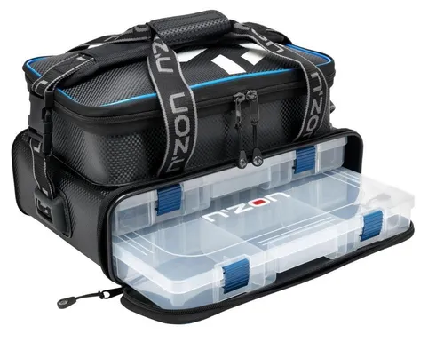 Daiwa Bagage Feeder 2 Boites - Praktische Angeltasche für Angler - Angeltasche mit 2 Boxen, ideal für die Aufbewahrung von Angelausrüstung und Zubehör, robust und stilvoll in Schwarz.