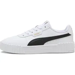 PUMA Damen Carina 3.0 Sneaker - Stilvoll in White Black Gold, Größe 40 EU - Damen-Sneaker mit zeitlosem Design und optimalem Tragekomfort für den perfekten Look im Alltag.