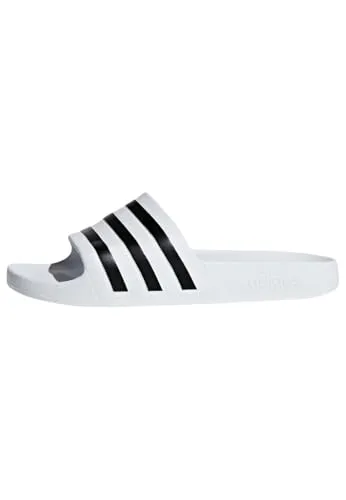 adidas Unisex Adilette Aqua Slides, Cloud White / Core Black / Cloud White, 48.5 EU