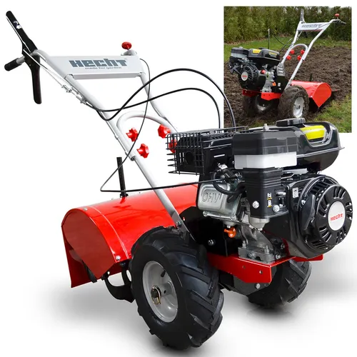 Hecht Benzinmotorhacke Gartenfräse 750 - Motorhacken für den Garten mit 6,5 PS, 50 cm Arbeitsbreite und 35 cm Arbeitstiefe, ideal für effektives und schnelles Bearbeiten von Böden.