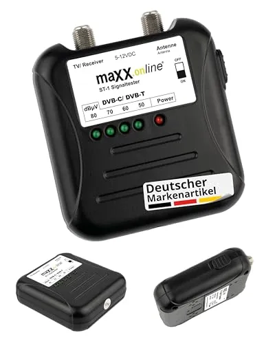 maxx.onLine Signaltester Kabelfernsehen Messgerät DVB-C/DVB-T - Fernseher & Heimkino: Effizientes Messgerät zur Überprüfung der Signalstärke für Kabelfernsehen und DVB-T, ideal für einfache Fehlersuche ohne Fachkenntnisse.