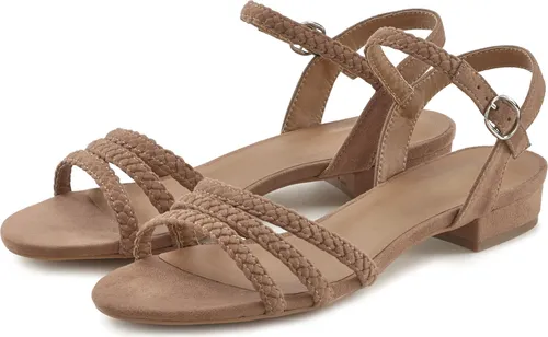 LASCANA Sommerschuh Sandale für Damen, Gr. 43, taupe - Wanderschuhe - VEGANE Sandale mit geflochtenen Riemchen von LASCANA. Komfortabel und stylisch für sommerliche Abenteuer.