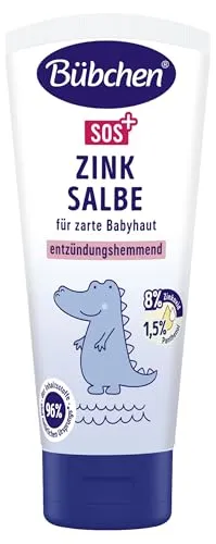 Bübchen SOS Zinksalbe 50ml - Pflege bei gereizter Haut – ideal für die ganze Familie. Unterstützt die Regeneration und beruhigt Rötungen. Dermatologisch getestet für höchste Hautverträglichkeit.