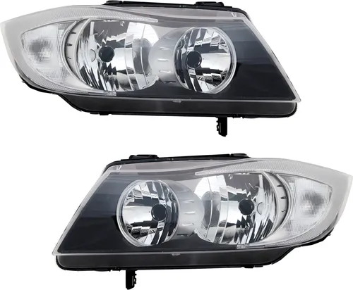 TYC Scheinwerfer Set für 3er BMW E90 E91 (2005-2008) - Autobeleuchtungen, 2-teiliges Halogen H7 Set, ideal für optimale Sicht und Sicherheit, eintragungsfrei mit E-Prüfzeichen, bereit für elektrische Leuchtweitenregulierung.