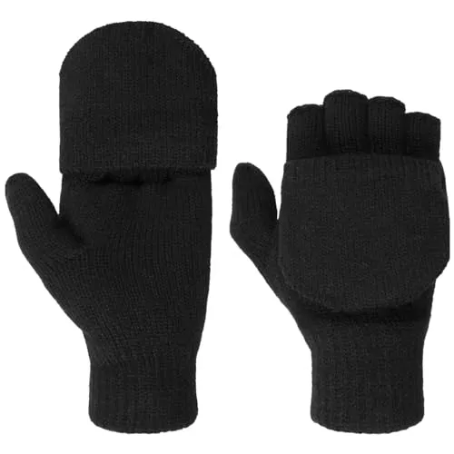 Lipodo Strickhandschuhe fingerlose Handschuhe mit Futter - Handschuhe mit cleverem Design: fingerlos für milde Tage und mit Klappfunktion für extra Wärme. Ideal für stilbewusste Träger, die Flexibilität und Komfort schätzen.