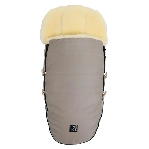 Kaiser Lammfell Fußsack "LOVE THE NATURE" angora - Praktischer Fußsack für Kinder von 6 bis 36 Monaten, handwaschbar, wind- und wasserabweisend. Mit abnehmbarem Vorderteil und Reflektorstreifen für mehr Sicherheit im Alltag.