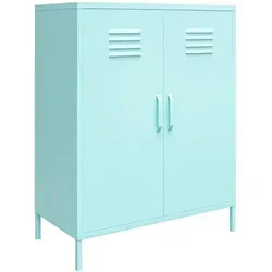 Mid.you Highboard Cache, Grün, Metall, Uni, 2 Fächer, 80x101x40 cm - Stylisches Mid.you Highboard Cache in Grün aus robustem Metall. Mit 2 praktischen Fächern und einem modernen Design ist es die perfekte Ergänzung für jedes Wohnzimmer oder Büro.