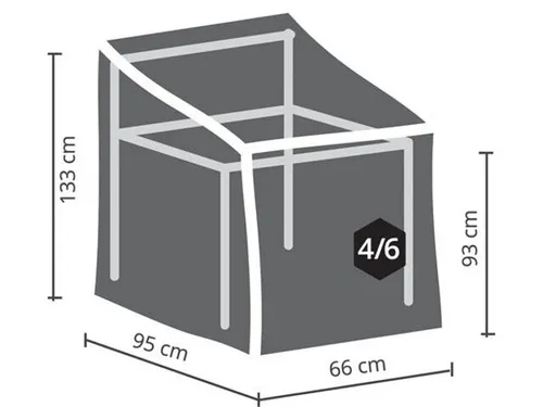 Perel Schutzhülle für Stapelstühle, Grau, 66 cm x 95 cm x 133 cm - Schutzhülle für Gartenmöbel, wasserfest und UV-beständig, schützt Ihre Stühle zuverlässig vor Wind, Staub und Schmutz für eine lange Lebensdauer.