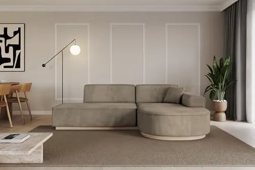 ALTDECOR Ecksofa in L-Form Corner Sofa Bett Eckcouch Couch Wohnlandschaft Cauchsofa Arrio-L1-243x171x83 cm Braun