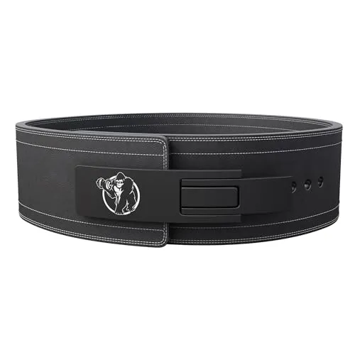 GORILLA SPORTS® Gewichthebergürtel aus Vollnarbenleder 10 mm | Optimaler Halt für Krafttraining - Maximale Stabilität beim Heben: Der 10 mm schwere Gürtel aus Vollnarbenleder sorgt für sicheren Halt und optimalen Druck. Mit Schnellverschluss für einen einfachen Wechsel zwischen den Sätzen. Verfügbar in vier Größen für perfekten Sitz.