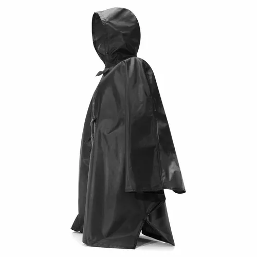 reisenthel Mini Maxi Poncho Regenjacke Faltbar - Schwarz - Funktionsjacke aus wasserabweisendem Polyester, leicht und faltbar, perfekt für unterwegs und schützt zuverlässig vor Regen.