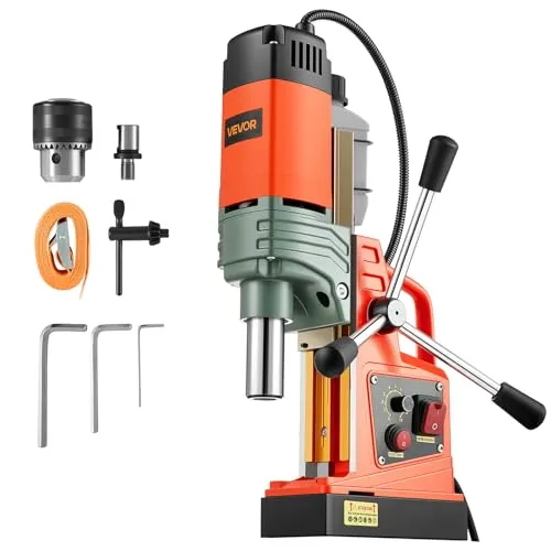 VEVOR Magnetische Bohrmaschine 1350W - Präzise und Tragbar - Werkstatteinrichtung mit 1350W Leistung, ideal für präzise Bohrungen bis 50mm Durchmesser. Kompaktes Design und effizientes Kühlsystem für optimale Leistung.