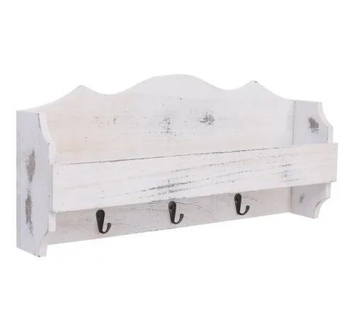 tinkaro Kleiderständer Hängegarderobe DOBILAS Paulownia-Holz Panel-Garderobe Weiß, (1 St)