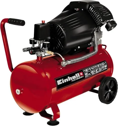 Einhell Kompressor TC-AC 420 50 10 V - 2.200 Watt, max. 10 bar, 50 l-Tank und hohe Ansaugleistung für effizientes Arbeiten